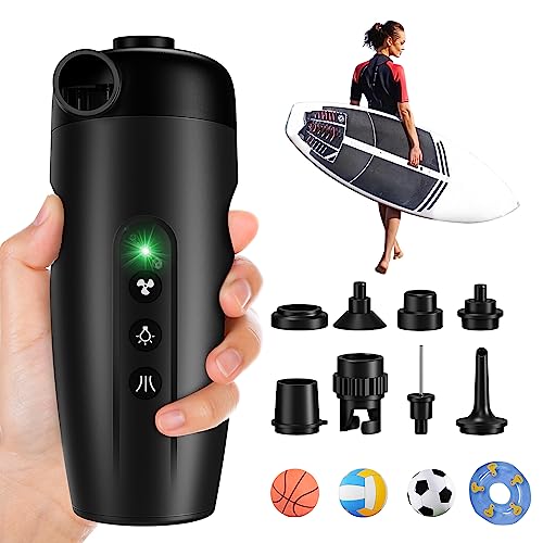 VEEAPE Portable 20PSI Low/High Pressure SUP Pump - Electric Pump with 8 Nozzles
