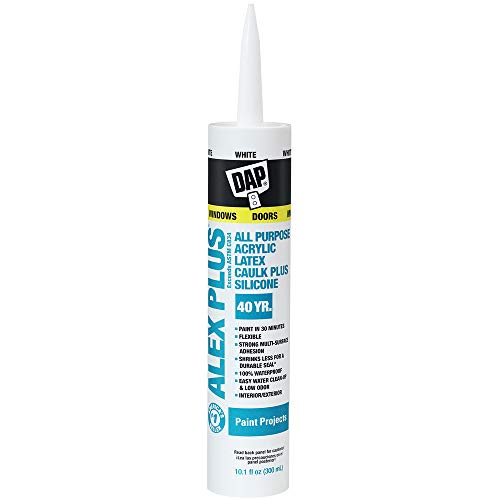 DAP INC 18152 White Alex Plus Acrylic Latex Caulk - 10.1oz (1 Pack)