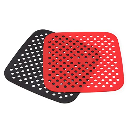 ZEPELOFFY Air Fryer Silicone Liners 2 Pack, Reusable Food-Grade Silicone Mat (Large)