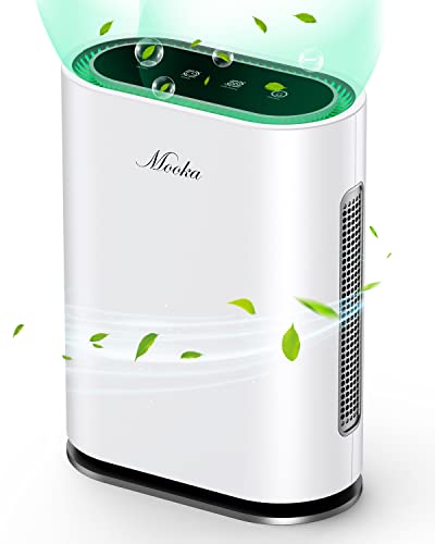 Mooka True HEPA Air Purifier for Large Room - Air Quality Sensor, Timer, Child Lock