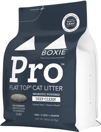  BoxiePro Deep Clean Probiotic Clumping Clay Cat Litter -Scent Free- 28 lb