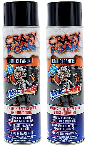 Crazy Foam AC Coil Cleaner for AC Unit Foaming, Pack of 2