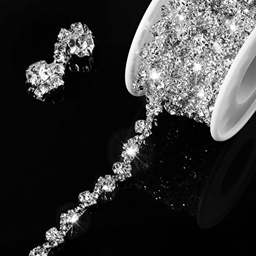 Kigeli Rhinestone Trim Crystal Applique - White, 3 Yards