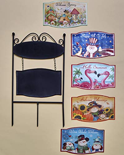 The Lakeside Collection Seasonal Home Address Marker Set with Seasonal Magnetic Signs - 6 Pieces