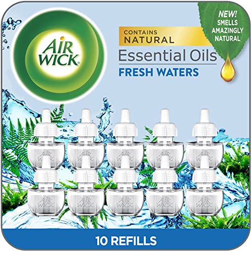 Air Wick Fresh Waters Scented Oil Refill, 10ct - Eco Friendly, Essential Oils