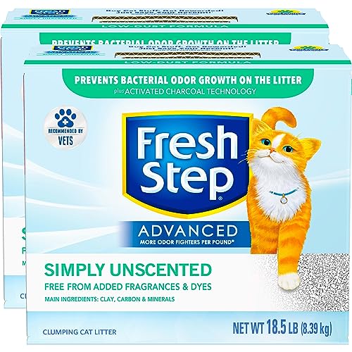  Fresh Step Clumping Cat Litter, Simply Unscented, Extra Large - 37 lb (2 Pack)