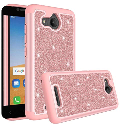 Galaxy Wireless Alcatel Tetra Case - Dual Layer Cute Girls Women Case Cover (Rose Gold)