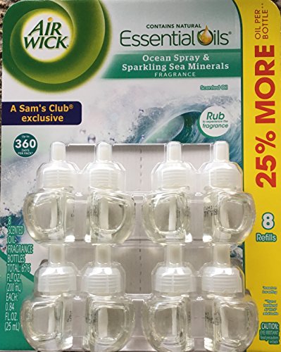 Air Wick Ocean Spray & Sparkling Sea Minerals, 8 Refills - 25ml (Pack of 8)