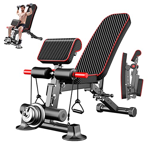 K KiNGKANG Adjustable Weight Bench - Utility Weight Benches for Full Body Workout