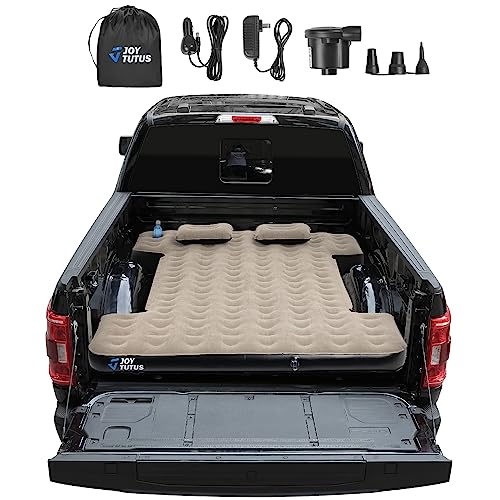 JOYTUTUS Truck Bed Air Mattress for 6-6.5Ft - Portable Inflatable Mattress for Outdoor Camping - Camel and Black