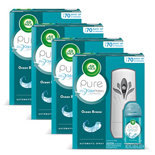 Air Wick FRESHMATIC Ultra, Starter Kit, Pure Ocean Breeze - 1 Count (Pack of 4)