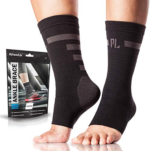 POWERLIX Feet Orthopedic Brace Compression Support Sleeve (Pair) for Arthritis,Pain Relief,Plantar Fasciitis,Tendon,Tendonitis