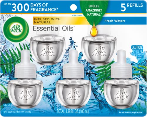 Air Wick Scented Oil Refill, Fresh Waters - 0.67 Fl Oz (Pack of 5)