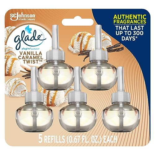 Glade Vanilla Caramel Twist PlugIns Refills, 3.35 Fl Oz, 5 Count