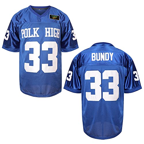 MESOSPERO Al Bundy 33 Polk High Men's Football Jersey, Blue Sports Shirt 90S Hip Hop Clothing S-3XL (33 Al Blue,Small)