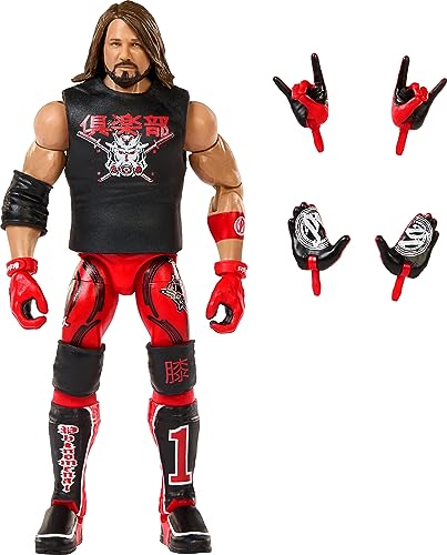 WWE Mattel Aj Styles Elite Collection Action Figure with Accessories, Articulation & Life-Like Detail, Collectible Toy, 6-Inch