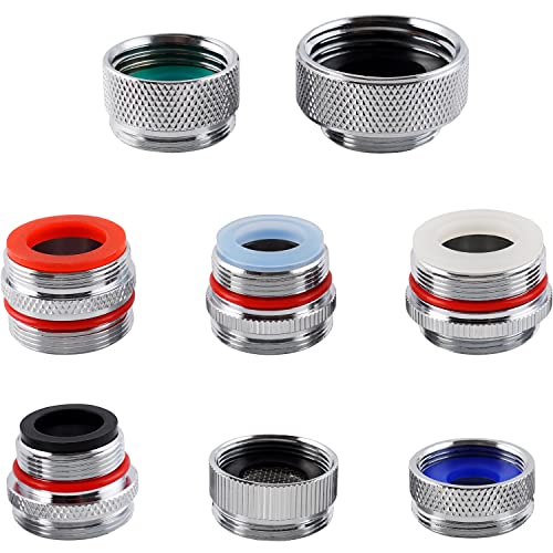 8 Pcs Faucet Adapter Kit, Brass Faucet Aerator Adapter Set Male Female Kitchen Faucet Adapter Converter