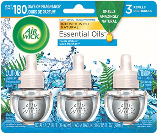 Air Wick Plug in Scented Oil Refill, Fresh Waters - 0.67 Fl Oz (Pack of 3)