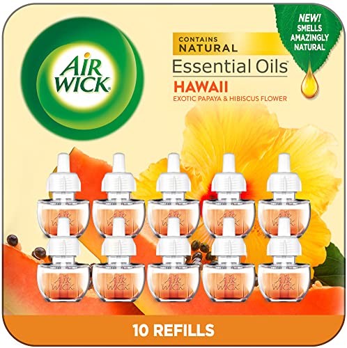 Air Wick Hawaii Scented Oil Refill, 10ct - Air Freshener, Eco Friendly, Essential Oils