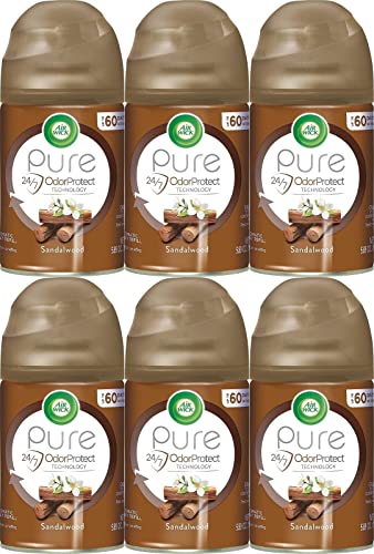 Air Wick Sandalwood Pure Freshmatic Refill, 5.89 Ounce (Pack of 6) - Essential Oil, Odor Neutralization
