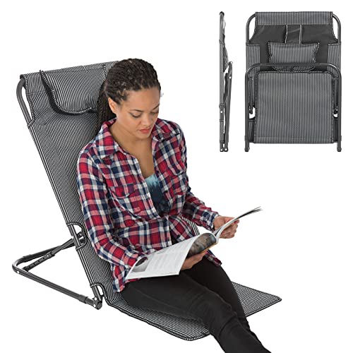 AkiiGer Bed Backrest for Sitting Up in Bed, Adjustable Lifting Back Rest Support for Patient, Breathable Reading Bed Chair, Folding Backrest for Neck Head Lumbar Support