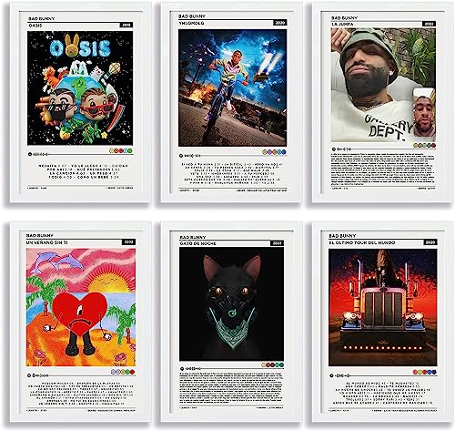 Penbud bad bunny album cover poster music wall art limited edition poster room aesthetic 6 pcs Unframed 08x12in (20x30cm)