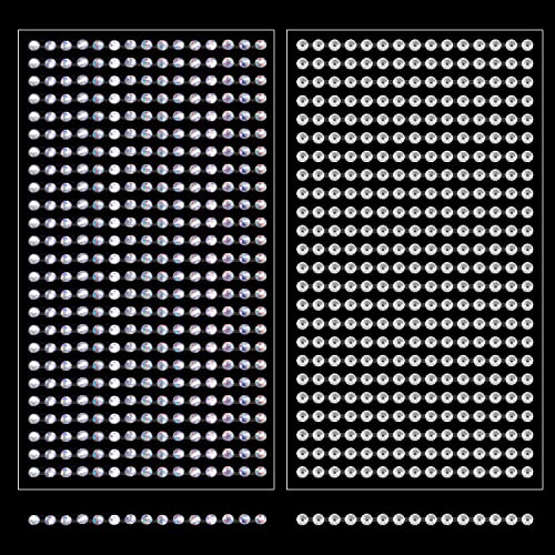 BESARME Rhinestones Stickers - 8 Sheets, Clear AB Color, 3000 Pcs