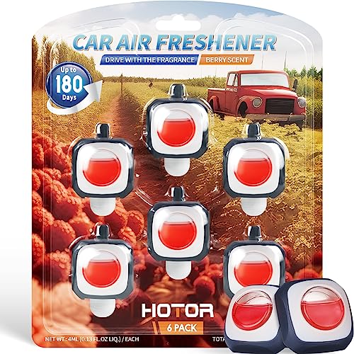 HOTOR Car Air Fresheners - Set of 6 Clips - Long-Lasting Berry Scented Vent Clips