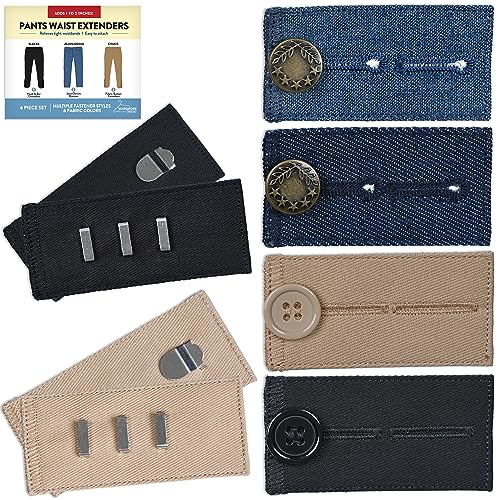 Wardrobe Hackers Button Extender for Pants - Adjustable Jeans Waistband Expander